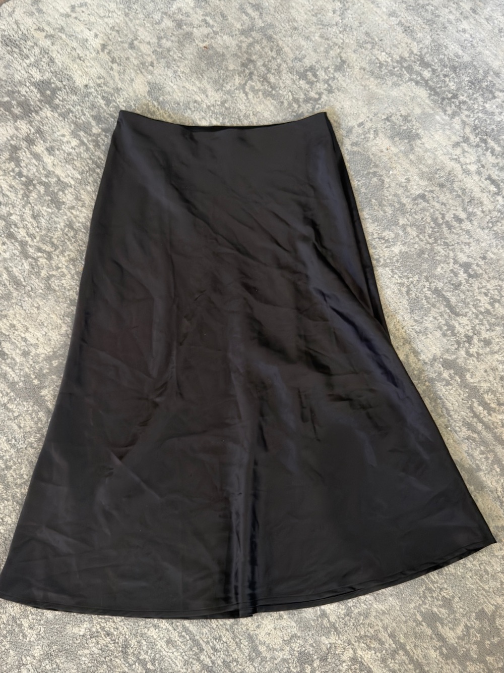 Black Satin Women's Skirt